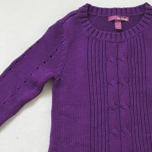 NWOT Epic Threads Pullover Knit Sweater, Girls Size L, Purple - Picture 4 of 4